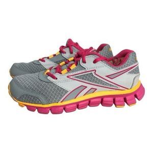 Reebok Smoothflex Women Grey Pink Sneaker Shoes Size 4 Athletic Running Jogging